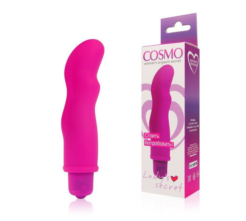 Розовый фантазийный вибромассажер Cosmo - 11,5 см.