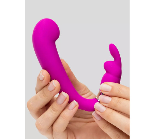 Лиловый вибратор Mini G-Spot Curve Vibe с клиторальным зайчиком
