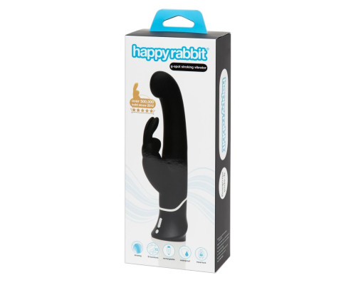 Заказать Черный вибратор-кролик G-Spot Stroking Vibrator - 24,2 см.