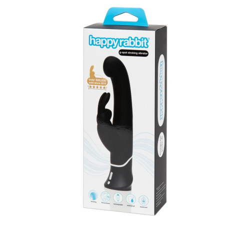 Черный вибратор-кролик G-Spot Stroking Vibrator - 24,2 см.
