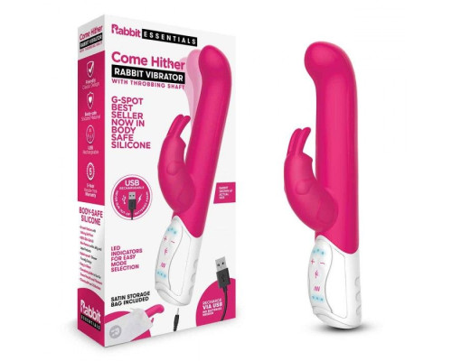 Заказать Розовый вибромассажер для G-точки Come hither G-Spot Rabbit - 24,5 см. Заказать Розовый вибромассажер для G-точки Come hither G-Spot Rabbit - 24,5 см.