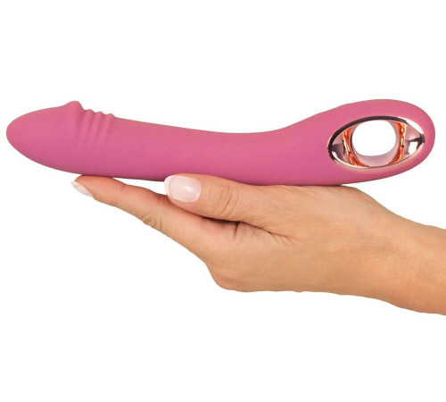Розовый тонкий вибратор для точки G Slim G-Spot Rose - 21,4 см.