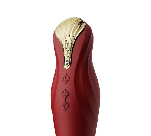 Красный вибратор King с функцией возвратно-поступательных движений - 30,2 см.