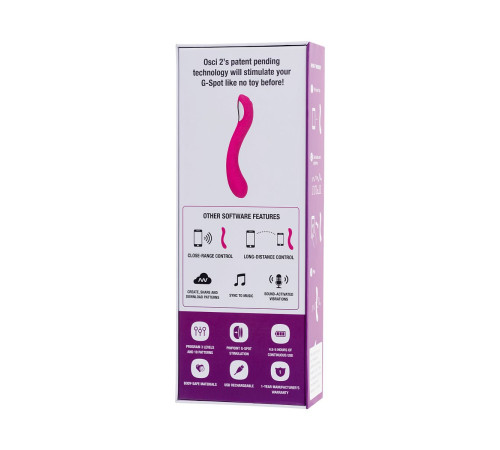 Ярко-розовый вибратор Lovense Osci 2 - 22 см.