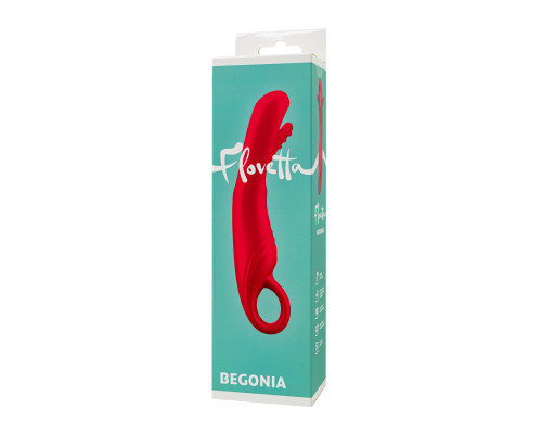 Малиновый стимулятор с двигающимся язычком Begonia - 18,5 см. Малиновый стимулятор с двигающимся язычком Begonia - 18,5 см.