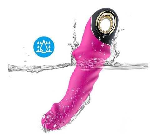 Ярко-розовый рельефный вибратор-реалистик - 22,5 см.