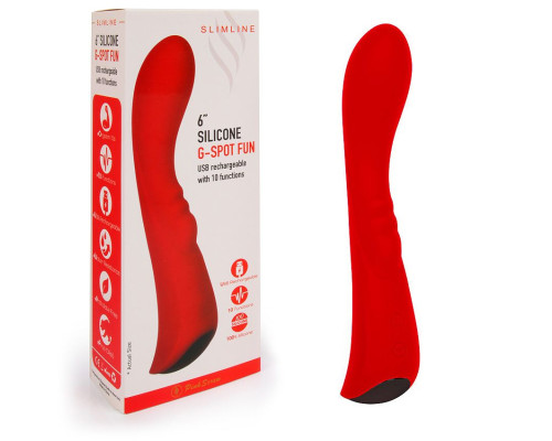 Заказать Красный вибромассажер 6  Silicone G-Spot Fun - 19,1 см.