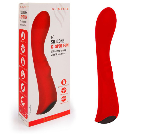 Красный вибромассажер 6  Silicone G-Spot Fun - 19,1 см.