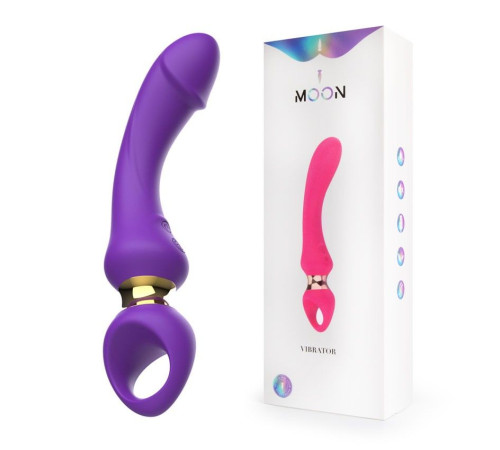 Фиолетовый изогнутый вибромассажер Moon Vibrator - 21,1 см.