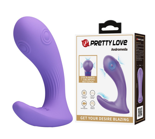 Сиреневый вибратор Andromeda с функцией постукивания