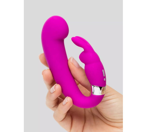 Лиловый вибратор Mini G-Spot Curve Vibe с клиторальным зайчиком
