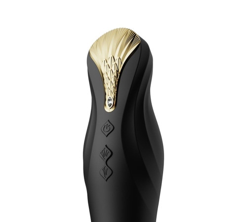 Черный вибратор King с функцией возвратно-поступательных движений - 30,2 см.