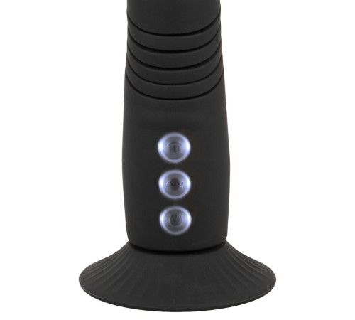 Черный вибратор с поступательными движениями G and P-Spot Thrusting Vibrator - 23 см.