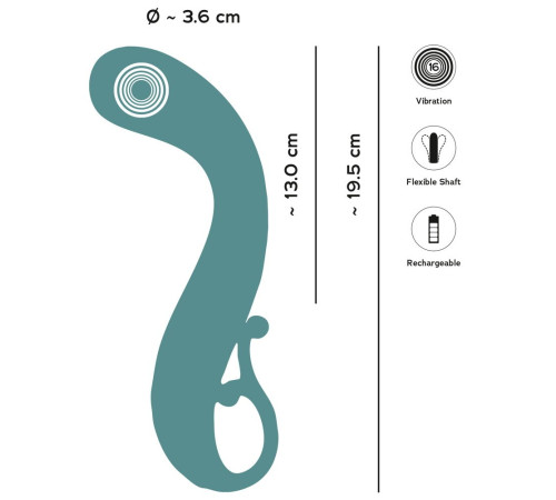 Бирюзовый вибратор для точки G The Magician G-Spot Vibrator - 19 см.