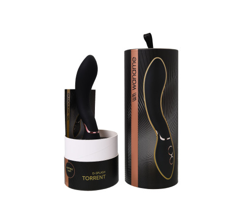 Черный силиконовый вибратор Torrent - 20,5 см.
