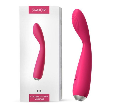 Ярко-розовый G-стимулятор IRIS Clitoral   G-spot Vibrator - 18 см.