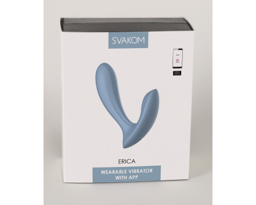 Заказать Голубой интерактивный вибромассажер Erica