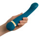 Заказать Бирюзовый вибромассажер с температурными режимами Hot n Cold Vibrator - 21,6 см.