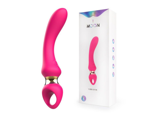 Заказать Розовый изогнутый вибромассажер Moon Vibrator - 21,1 см.