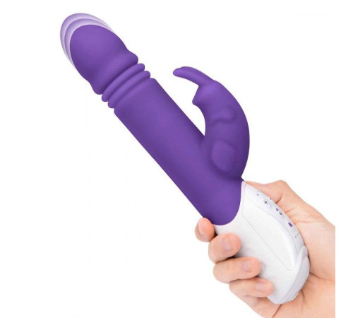 Фиолетовый пульсирующий вибромассажер G-Spot Thrusting Rabbit - 24 см. Фиолетовый пульсирующий вибромассажер G-Spot Thrusting Rabbit - 24 см.
