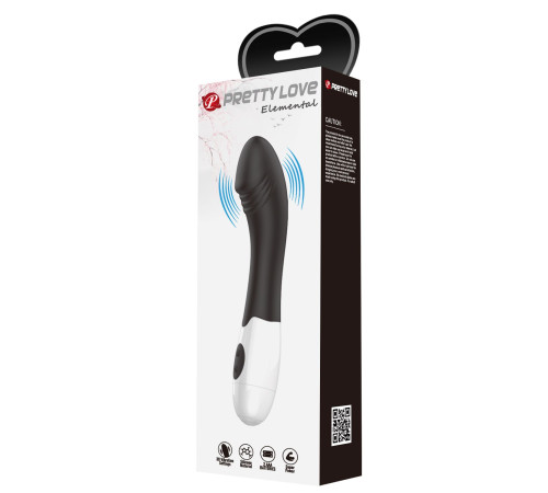 Черный вибратор для G-точки Elemental - 19 см.