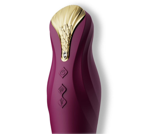 Фиолетовый вибратор King с функцией возвратно-поступательных движений - 30,2 см.