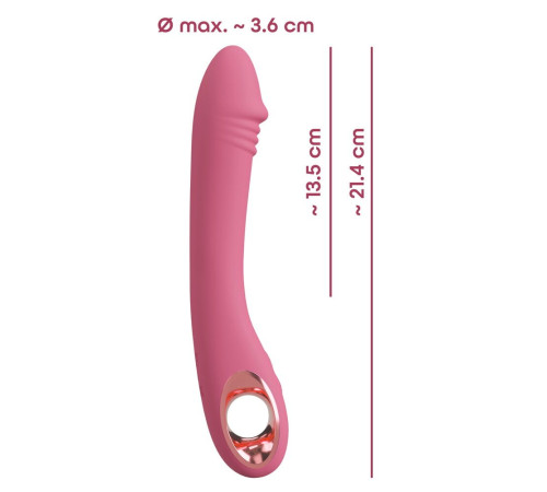 Розовый тонкий вибратор для точки G Slim G-Spot Rose - 21,4 см.