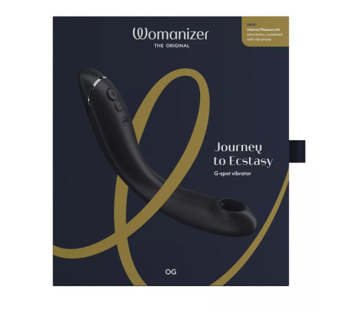 Темно-серый стимулятор G-точки Womanizer OG c технологией Pleasure Air и вибрацией - 17,7 см.
