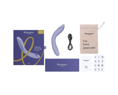 Заказать Сиреневый стимулятор G-точки Womanizer OG c технологией Pleasure Air и вибрацией - 17,7 см.
