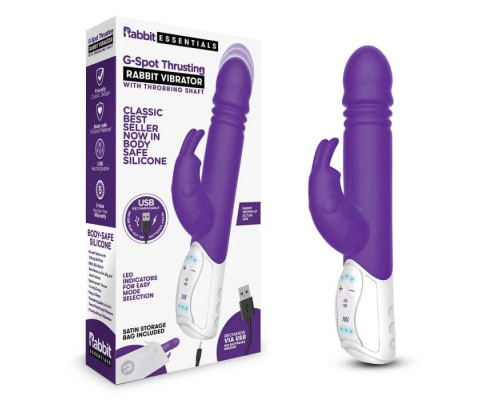 Заказать Фиолетовый пульсирующий вибромассажер G-Spot Thrusting Rabbit - 24 см. Заказать Фиолетовый пульсирующий вибромассажер G-Spot Thrusting Rabbit - 24 см.