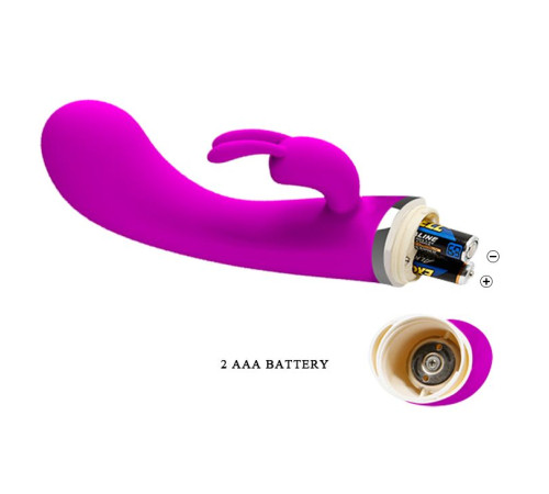 Лиловый G-вибратор Freda с зайчиком - 18,9 см.