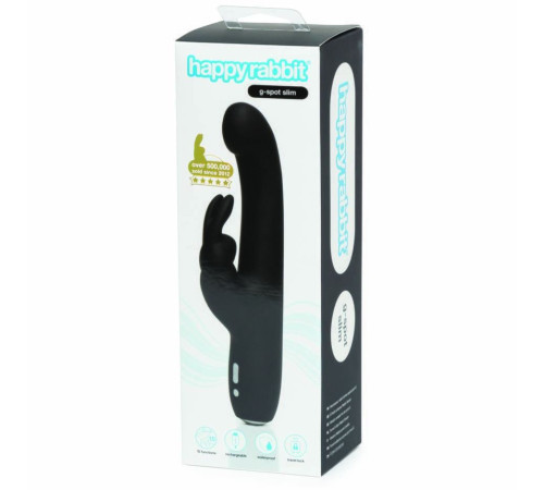 Чёрный вибратор Slimline G-Spot Rechargeable Rabbit Vibrator - 24,1 см. Чёрный вибратор Slimline G-Spot Rechargeable Rabbit Vibrator - 24,1 см.