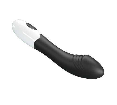 Черный вибратор для G-точки Elemental - 19 см.