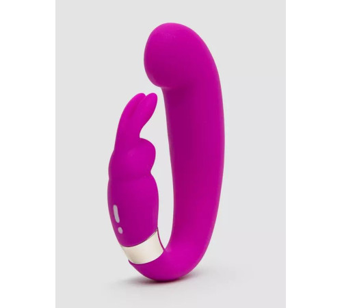 Лиловый вибратор Mini G-Spot Curve Vibe с клиторальным зайчиком