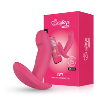 Розовый интерактивный вибромассажёр для ношения Ivy - 12,5 см.