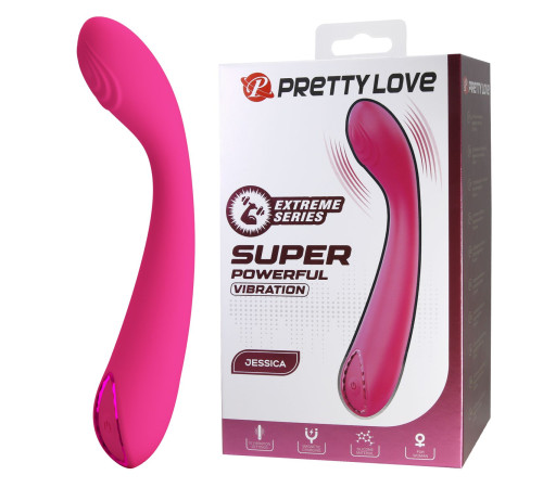 Розовый массажёр с мощной вибрацией Jessica - 15,8 см.