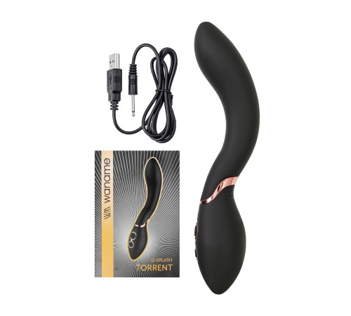 Черный силиконовый вибратор Torrent - 20,5 см.