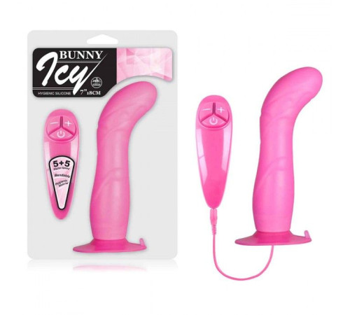Розовый вибратор для G-точки BUNNY ICY - 18 см. Розовый вибратор для G-точки BUNNY ICY - 18 см.