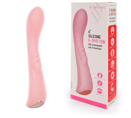 Нежно-розовый вибромассажер 6  Silicone G-Spot Fun - 19,1 см.