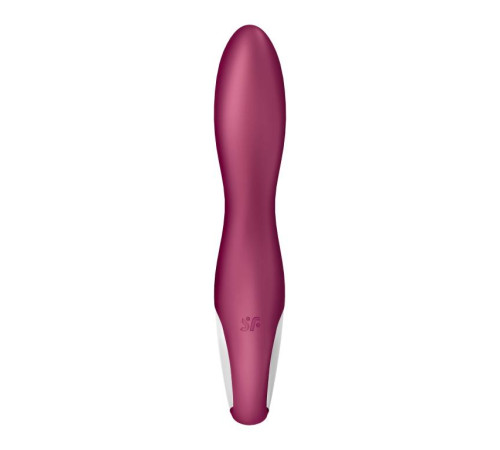 Малиновый вибромассажер для стимуляции G-точки Heated Thrill - 20,6 см.