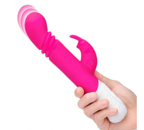 Розовый массажер для G-точки Slim Shaft thrusting G-spot Rabbit - 23 см.