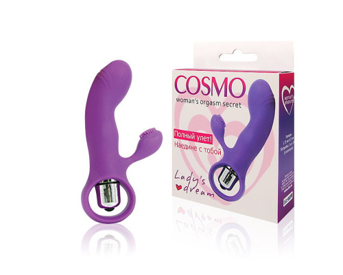 Заказать Фиолетовый вибромассажер COSMO с покрытым усиками клиторальным стимулятором