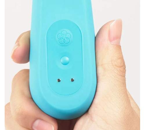 Голубой вибратор с подвижной головкой iroha Fit+ Aonami - 18 см.