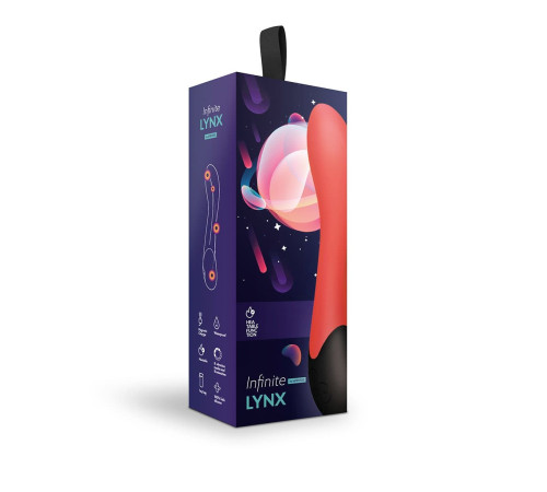 Красный вибратор Lynx для стимуляции точки G с нагревом - 20,8 см.