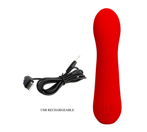 Красный гнущийся вибратор Faun - 15 см.