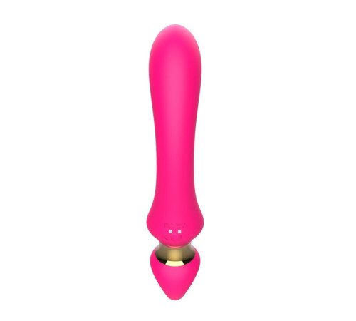 Розовый изогнутый вибромассажер Moon Vibrator - 21,1 см.