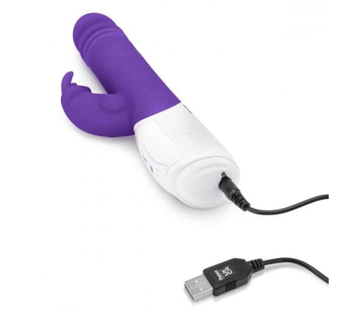 Фиолетовый пульсирующий вибромассажер G-Spot Thrusting Rabbit - 24 см. Фиолетовый пульсирующий вибромассажер G-Spot Thrusting Rabbit - 24 см.