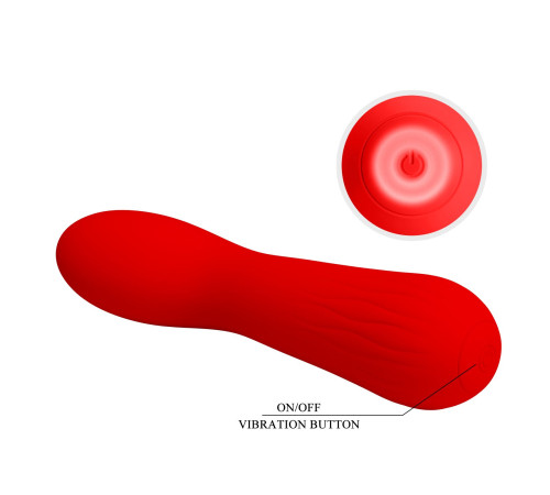 Красный гнущийся вибратор Faun - 15 см.