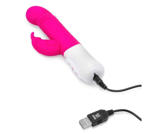 Розовый массажер для G-точки Slim Shaft thrusting G-spot Rabbit - 23 см.
