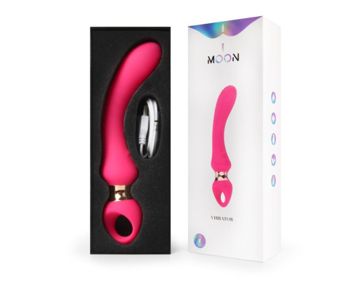 Заказать Розовый изогнутый вибромассажер Moon Vibrator - 21,1 см.